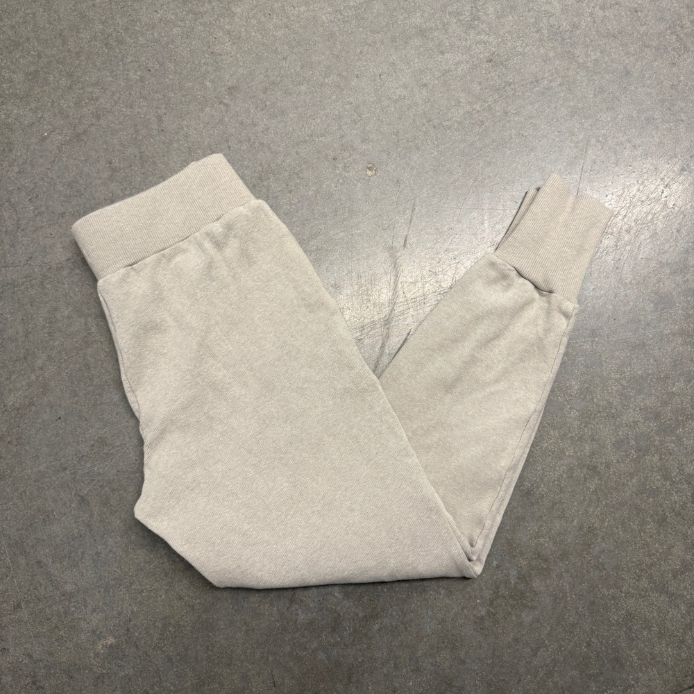 Varley Alice High Rise Jogger Pants Oatmeal Beige Cotton Blend XS